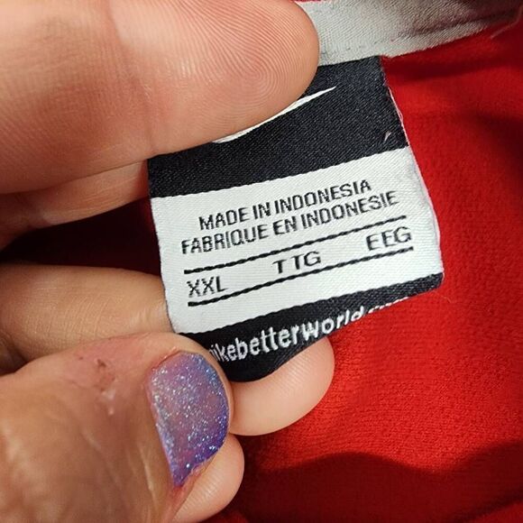 Nike Size XXL Ohio State Long-Sleeve Quarter 1/4 Zip Pullover Sweatshirt Red Q10 - Picture 5 of 7